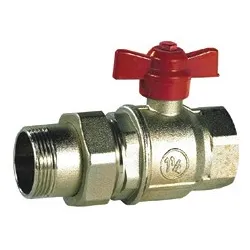 Vanne d'alimentation à sphère nickelé avec raccord démontable