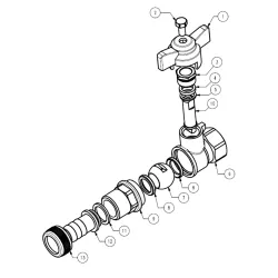 Schéma Vannes à sphère laiton avec tétine pour collecteur