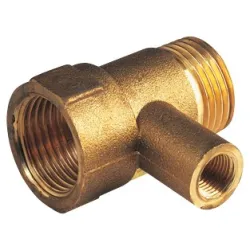 Raccord laiton MF1/2" Porte-thermomètre F1/4" (dérivation)