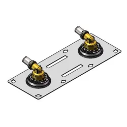 Schéma arrière Système de fixation pour tube Multicouches "SERTIFIX" entraxe 150mm F1/2"