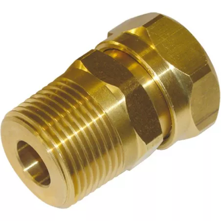Raccord Mâle sans outillage laiton pour onduleux inox