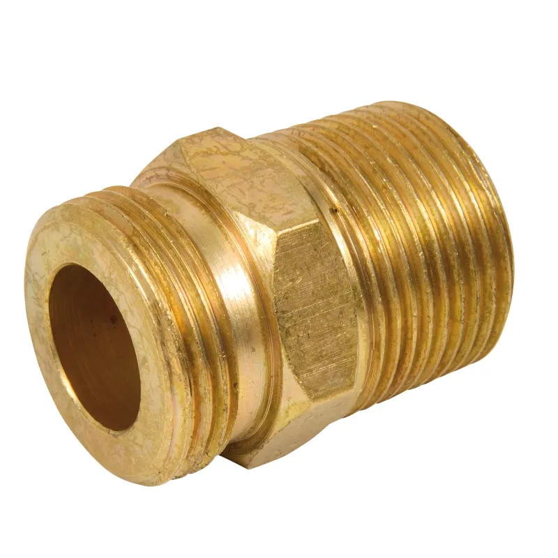 Raccord Mamelon sans outillage laiton pour onduleux inox