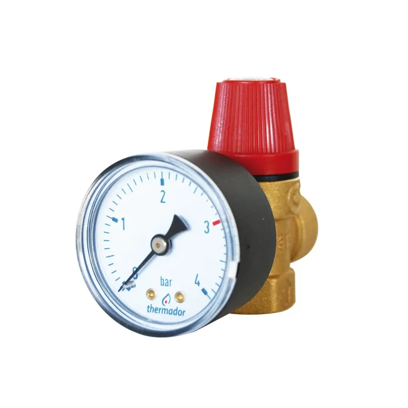 Soupape avec manomètre monté FF 1/2" 313 type ZM