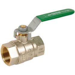 Vannes à sphère laiton femelle - femelle titré CW617N poigneé plate verte