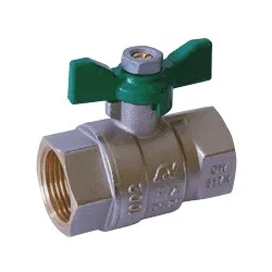 Vannes à sphère laiton femelle - femelle titré CW617N poigneé papillon verte