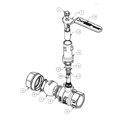 NOMENCLATURE Vanne à sphère laiton titré CW617N à prolongateur femelle - femelle