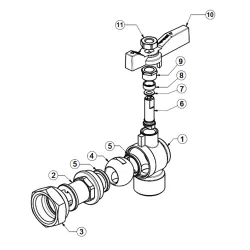 Momenclature Vanne à sphère laiton PN20 à écrou tournant mâle Femelle équerre manette laiton 2/3 1/3