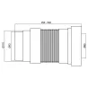 dimension Pipe WC souple extensible PVC Ø100 universel