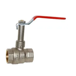 Vanne à sphère laiton titré CW617N femelle - femelle avec prolongateur poignée plate rouge