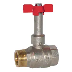 Vanne à sphère laiton titré CW617N mâle - femelle avec prolongateur poignée papillon