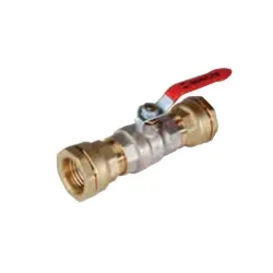 Vanne à sphère laiton titré CW617N femelle - femelle avec raccord pour tube PE