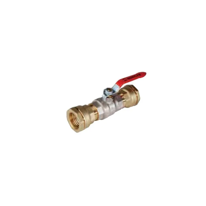 Vanne à sphère laiton titré CW617N femelle - femelle avec raccord pour tube PE