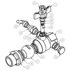 NOMENCLATURE MODELE MALE - FEMELLE A PURGE AVEC MANETTE PAPILLON