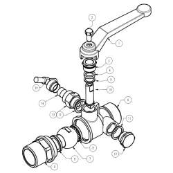 NOMENCLATURE MODELE MALE - MALE A PURGE AVEC POIGNEE ALUMINIUM