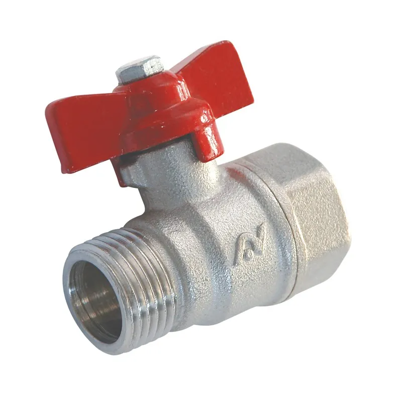 Vanne à sphère laiton titré CW617N mâle - femelle pour collecteurs