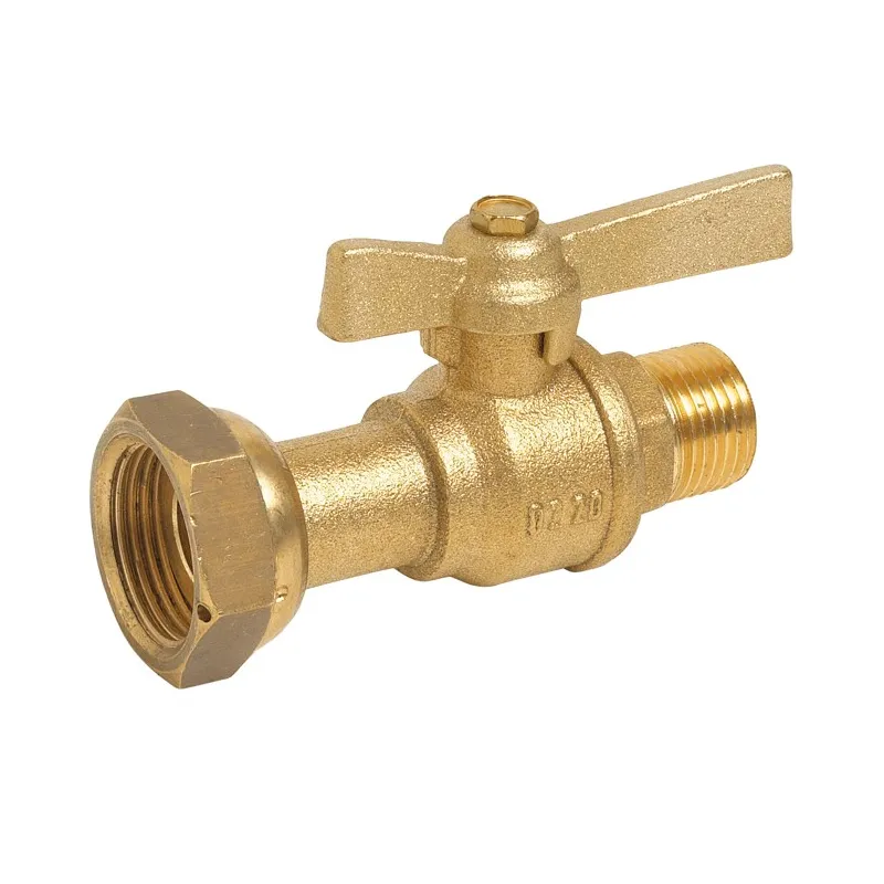 Vanne à sphère laiton à écrou tournant avant compteur mâle manette papillon