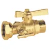 Vanne à sphère laiton écrou tournant -  mâle modèle droit à purge après compteur manette laiton