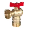 Vanne à sphère laiton à écrou tournant - mâle équerre manette laiton rouge