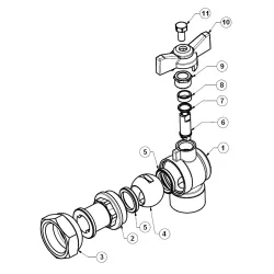 NOMENCLATURE MODELE ECROU PRISONNIER - MALE AVEC MANETTE PAPILLON ALUMINIUM 645