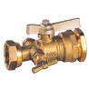 Vanne à sphère laiton à écrou tournant - raccord DECA à purge modèle droit manette laiton 2/3-1/3