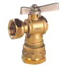 Vanne à sphère laiton à écrou tournant - raccord DECA modèle équerre manette laiton 2/3-1/3