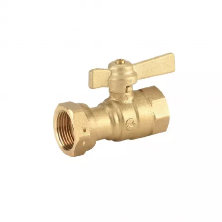 Vanne à sphère laiton série bâtiment à écrou tournant - femelle modèle droit manette laiton 2/3-1/3