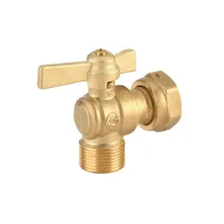 Vanne à sphère laiton série bâtiment à écrou tournant - mâle modèle équerre manette laiton 2/3-1/3