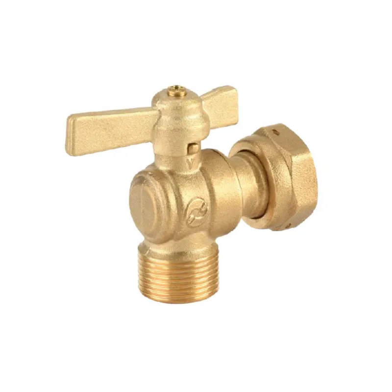 Vanne à sphère laiton série bâtiment à écrou tournant - mâle modèle équerre manette laiton 2/3-1/3