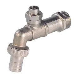 Vanne de puisage laiton nickelé avec tête cache-entrée