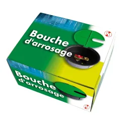 bouche d'arrosage plastique avec vanne à sphère sortie équerre boite