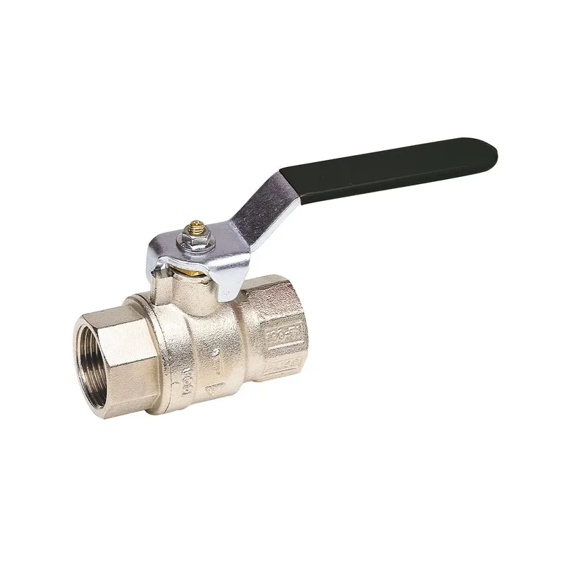 Vanne à sphère laiton titré CW617N raccordement NPT filet long femelle - femelle poignée plate noir