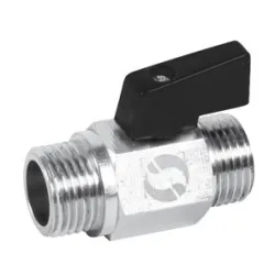 Mini vanne à sphère laiton nickelé mâle - mâle