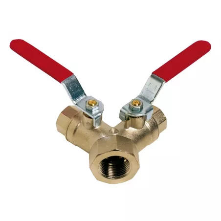 Vanne à sphère laiton 3 voies en Y taraudé femelle BSP