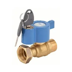 Vanne à sphère laiton cadenassable à écrou prisonnier - mâle avec clé