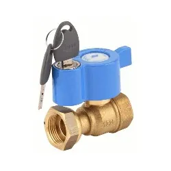 Vanne à sphère laiton cadenassable à écrou prisonnier - femelle avec clé