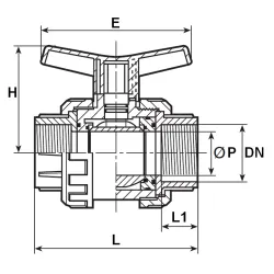 DIMENSIONS MODELE AVEC EMBOUTS TARAUDES 584
