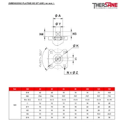 DIMENSIONS PLATINE ISO ET AXE ( en mm ) 505