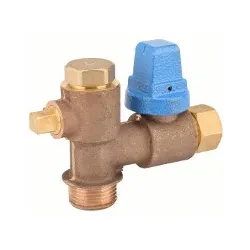 Robinet de prise en charge d'équerre 1/4 tour avec joint torique bouchon laiton 