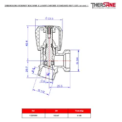 DIMENSIONS ROBINET MACHINE A LAVER CHROME STANDARD REF.1325