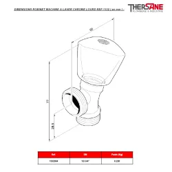 DIMENSIONS ROBINET MACHINE A LAVER CHROME LOURD REF.1332