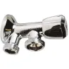 Robinet machine à laver (sortie 3/4") laiton chromé mâle mâle avec applique incorporée