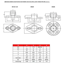 DIMENSIONS BRIDES ADAPTATION ROBINET RACCORD JOINT TORIQUE 2990( en mm )