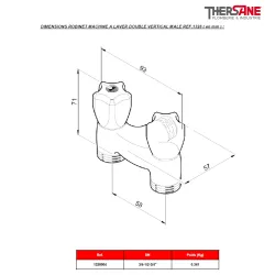DIMENSIONS ROBINET MACHINE A LAVER DOUBLE VERTICAL MALE REF.1328