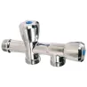 Robinet machine à laver (sortie 3/4") laiton chromé double horizontal mâle