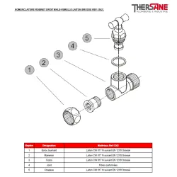 NOMENCLATURE ROBINET DROIT MALE-FEMELLE LAITON BROSSE REF.1342