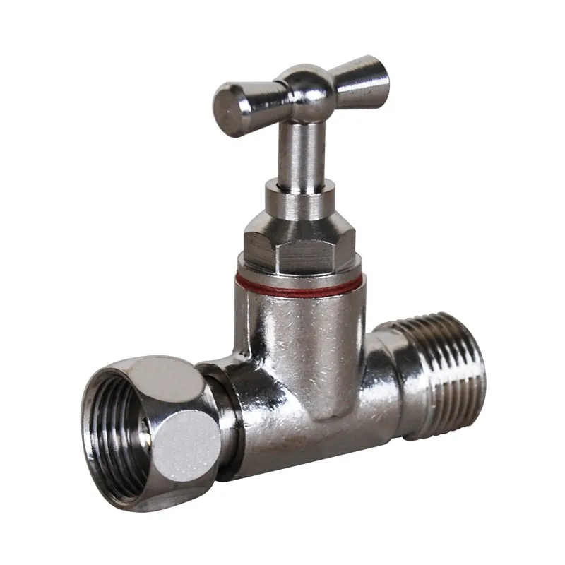 Robinet à potence droit pour réservoir de WC laiton nickelé mâle femelle 3/8"