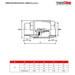 DIMENSIONS MODELE MALE – FEMELLE  317