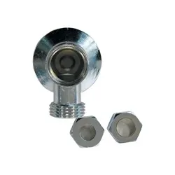 Applique murale laiton chromé avec écrou mâle / femelle 1/2"+ écrous