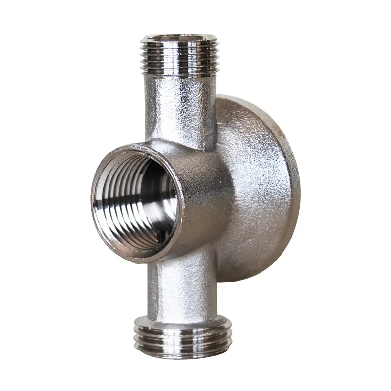 Applique murale laiton chromé avec écrou mâle 3/8" x 1/2" / femelle 1/2"