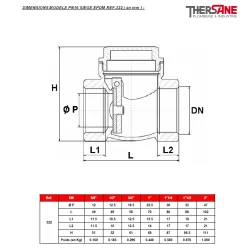 DIMENSIONS MODELE PN16 SIEGE EPDM REF.322